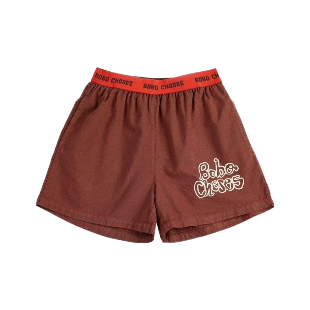 키즈 로고 바이 핸드 우븐 버뮤다 팬츠 브라운 B126AC145 211