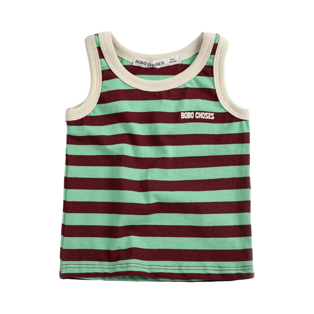 키즈 스트라이프 탱크탑 티셔츠 그린 B126AC027 311