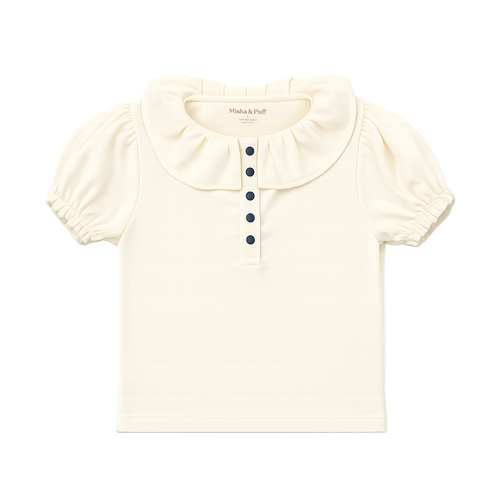키즈 ULLA 퍼프 슬리브 티셔츠 마르지판 K3028S26 007
