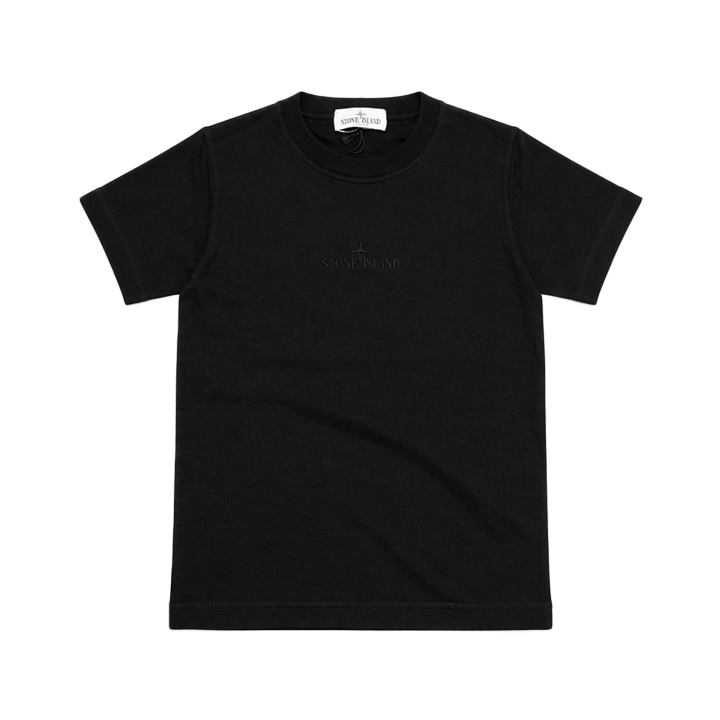 ◆키즈◆키즈 로고 자수 반팔 티셔츠 블랙 L1S16 2100006 S0050 V0029