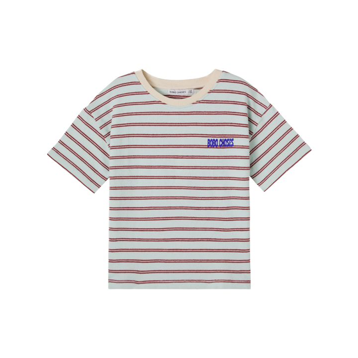 ◆키즈◆키즈 로고 프린트 스트라이프 티셔츠 라이트블루 B126AC013 451