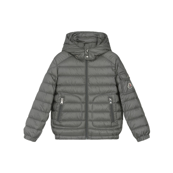 ◆키즈◆키즈 라우로스 LAUROS 로고 패치 암 포켓 패딩자켓 그레이 1A000 36 597YF 905