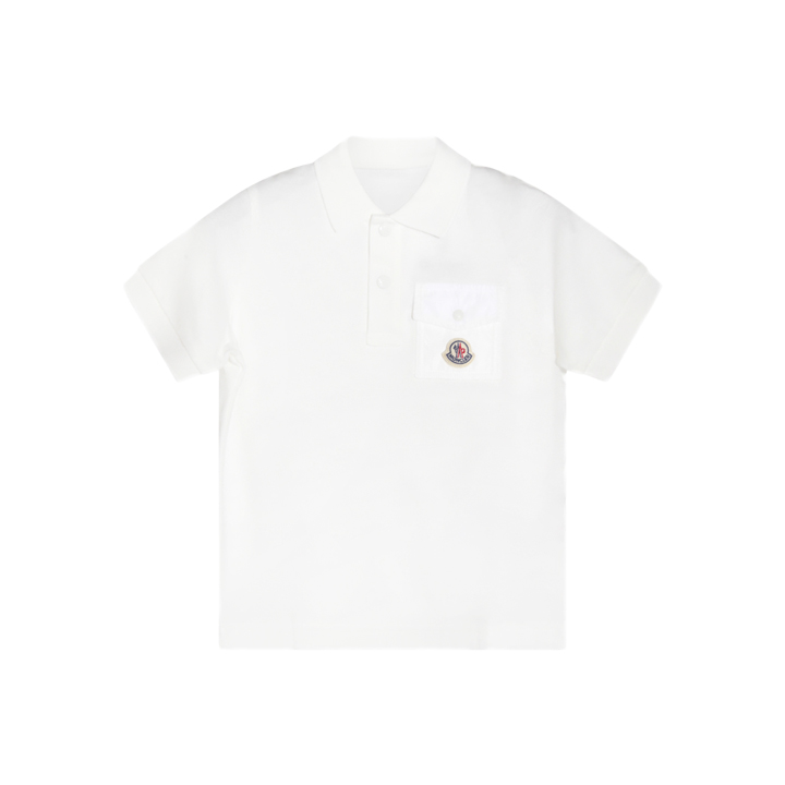 ◆키즈◆여성 MANICHE CORTE 로고 패치 포켓 폴로 티셔츠 화이트 8A000 06 89ALK 034