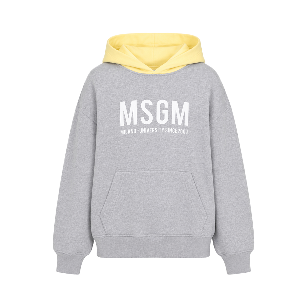 키즈 로고 프린팅 투톤 후드티 그레이/레몬에이드 S6MSJBHS050 27103