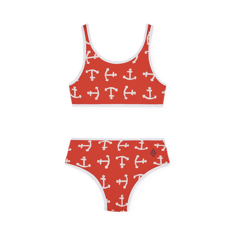 키즈 트리톤 닺 프린트 비키니 레드 S26208 307AV