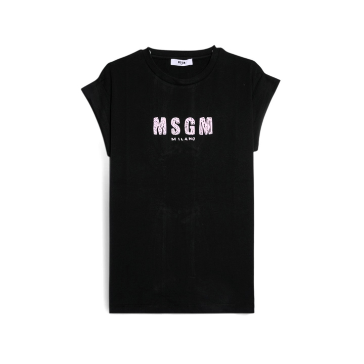 ◆키즈◆여성 저지 티셔츠 블랙/핑크 S6MSJGTH070 11088