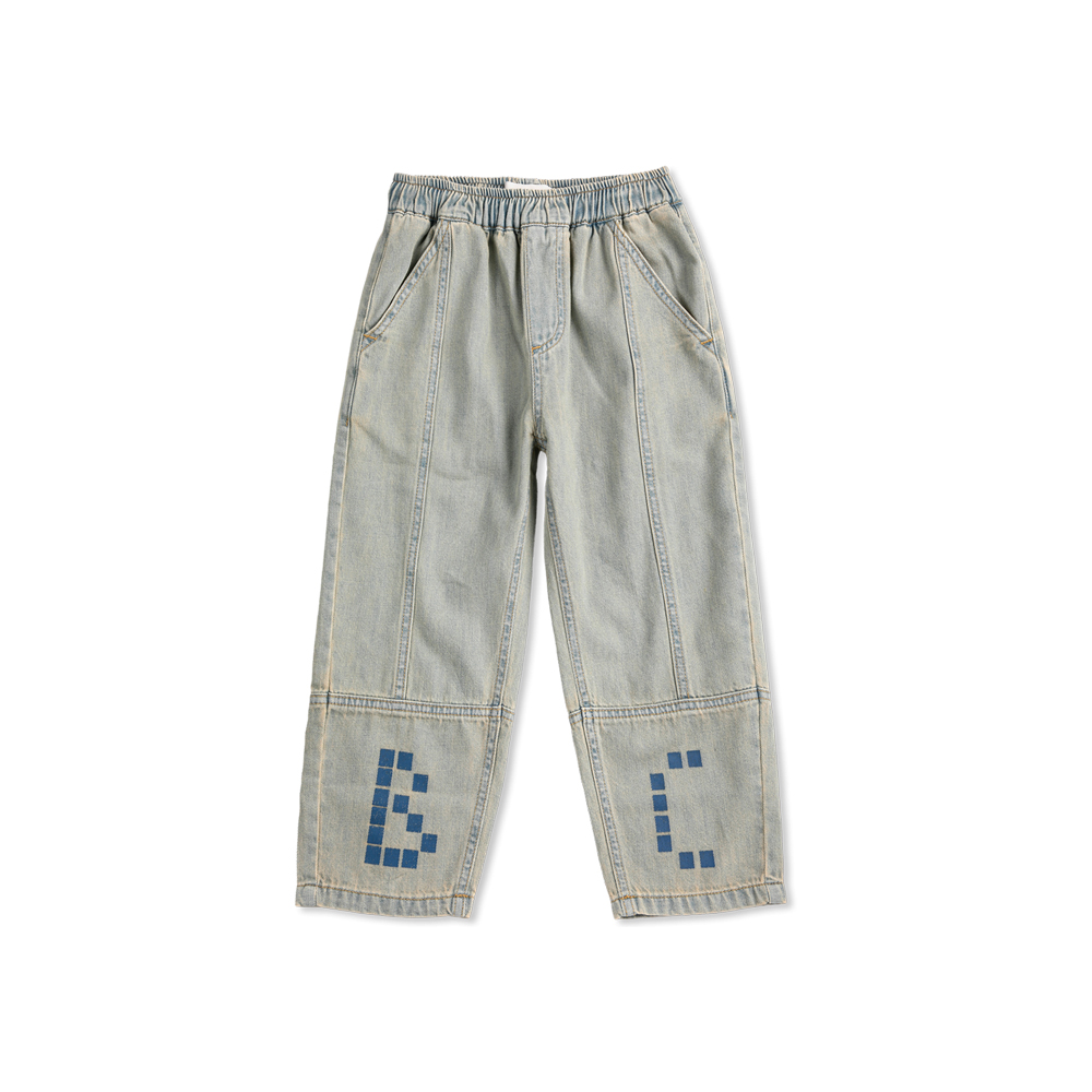 키즈 스퀘어 데님 팬츠 프러시안블루 B126AC098 461