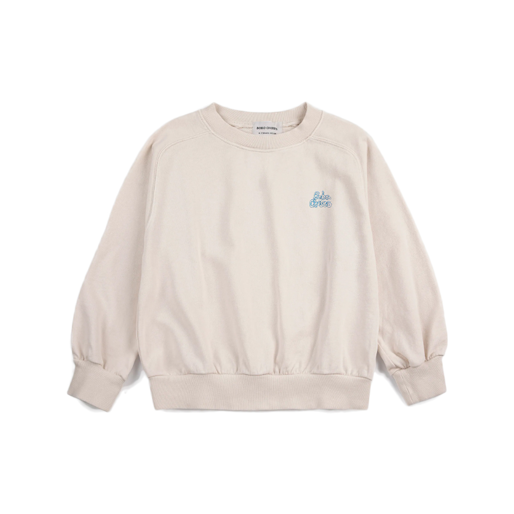 키즈 로고 바이 핸드 래글런 맨투맨 오프화이트 B126AC143 199