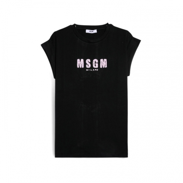 ◆키즈◆여성 저지 티셔츠 블랙/핑크 S6MSJGTH070 11088