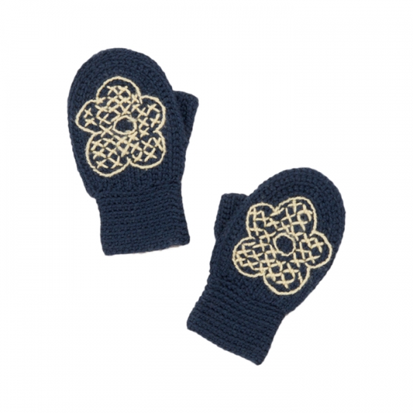 ◆키즈◆키즈 블로마 크로셰 벙어리 장갑 네이비 K1173F25 446