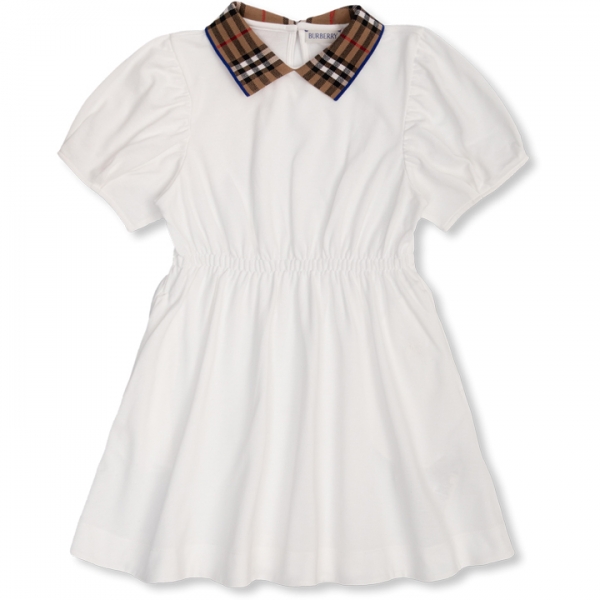 ◆키즈◆24SS 키즈 체크 카라 원피스 화이트 8073165