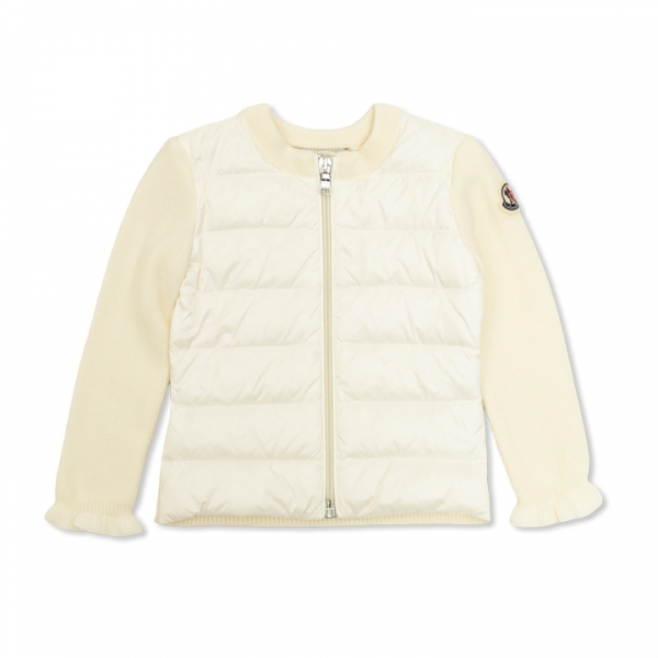 ◆키즈◆25FW 키즈 로고 패치 니트 믹스 패딩자켓 아이보리 9B000 03 M1131 040