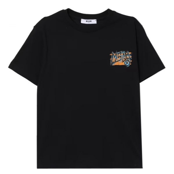 ◆키즈◆25SS 키즈 백로고 프린트 크루넥 티셔츠 블랙 S5MSJBTH308 110