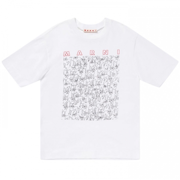 ◆키즈◆25SS 여성 그래픽 프린트 티셔츠 화이트 M01414 M00SG 0M100