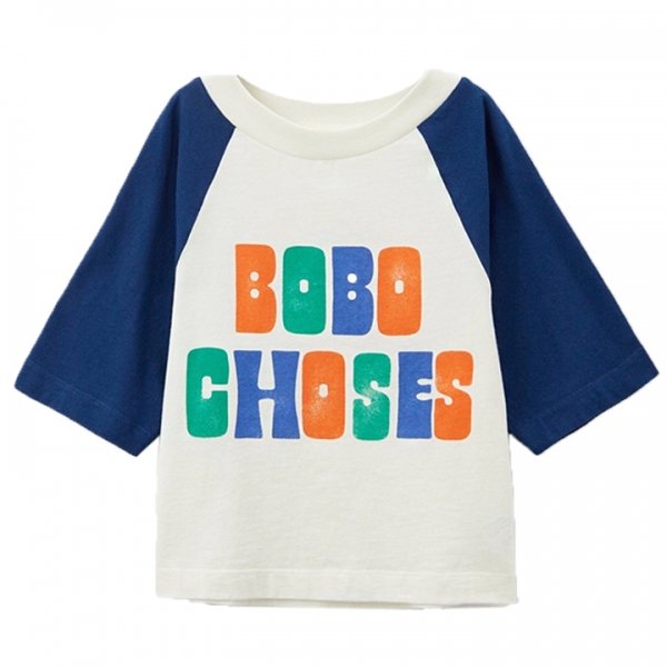 ◆키즈◆25SS 키즈 멀티컬러 로고 나그랑 티셔츠 화이트/네이비 B125AC125 991