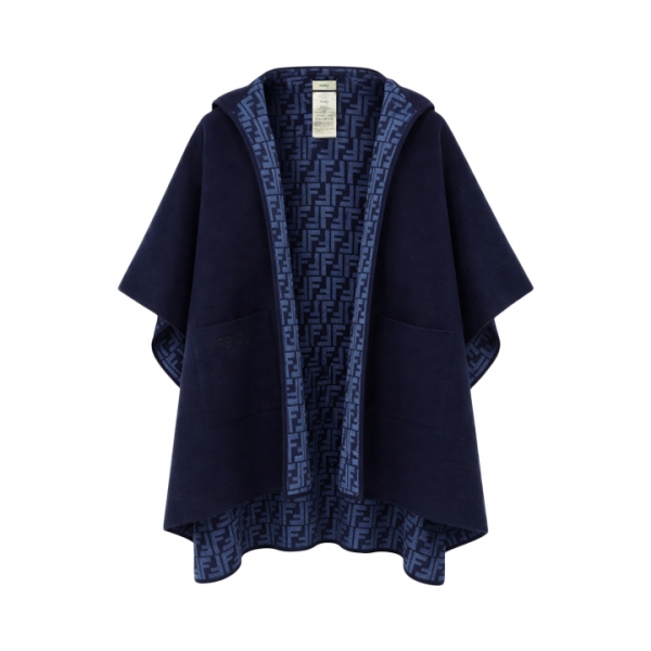 ◆키즈◆키즈 FF패턴 후드 케이프 블루/인디고 JFQ057 AO29 F0QHY