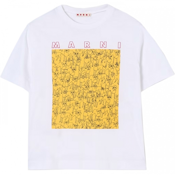 ◆키즈◆25SS 여성 그래픽 프린트 티셔츠 화이트 M01414 M00SG 0M10A