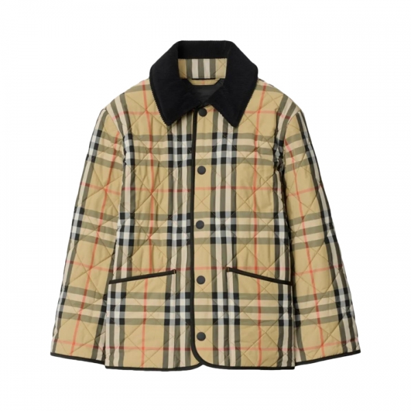 ◆키즈◆25FW 여성 샌드체크 퀄팅 만조니 자켓 베이지 8108500