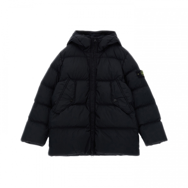 ◆키즈◆키즈 와펜 패치 크링클랩스 후드 패딩 자켓 블랙 K2S16 4100004 S0A23 V0029