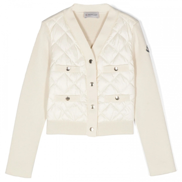 ◆키즈◆24SS 키즈 로고 패치 니트 믹스 패딩자켓 아이보리 9B000 09 M1367 041