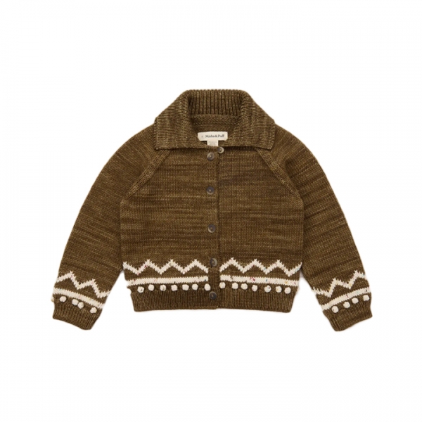 ◆키즈◆키즈 지그재그 가디건 브라운 K1220W25 762