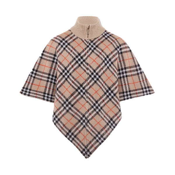 ◆키즈◆25FW 키즈 레트로 체크 케이프 베이지 8105823