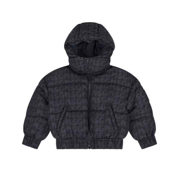 ◆키즈◆여성 로고 패턴 나일론 숏 푸퍼 자켓 블랙 F5MSJUPF004 110
