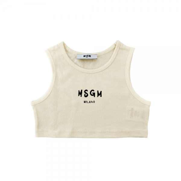 여성 크롭 저지 탑 크림 S6MSJGTO011 013