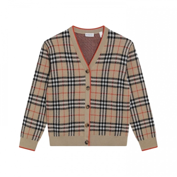 ◆키즈◆키즈 시그니처 체크 브이넥 가디건 샌드 8117179