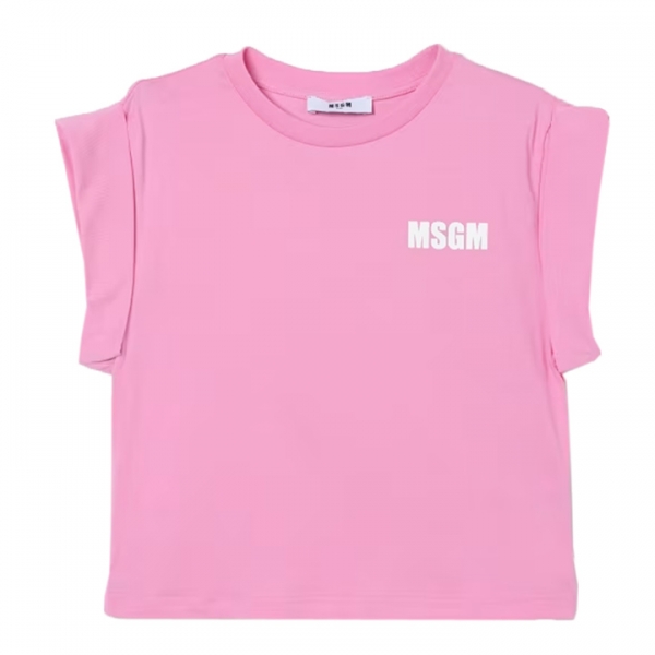 ◆키즈◆25SS 키즈 탑 로고 티셔츠 핑크 S5MSJGTH083 MS003