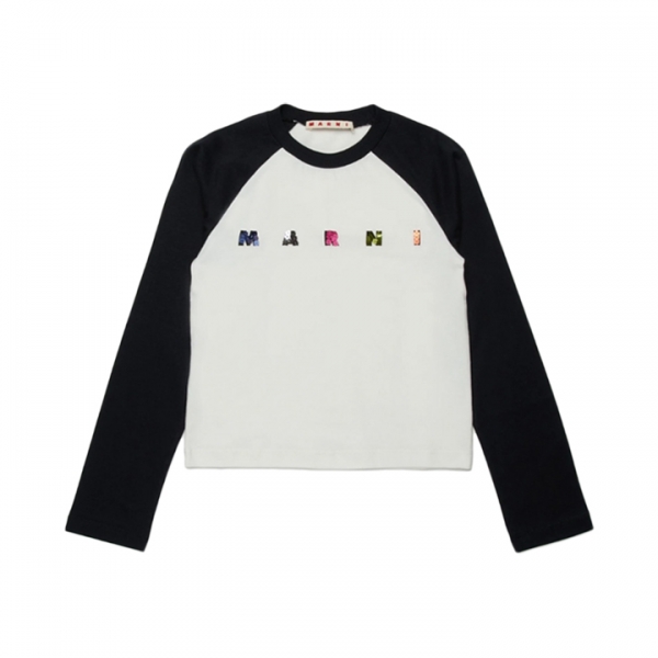 ◆키즈◆25FW 여성 스팽글 로고 래글런 긴팔 티셔츠 화이트블랙 M01597 M00HZ 0M900