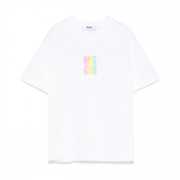 ◆키즈◆여성 그라데이션 로고 프린팅 티셔츠 화이트 S5MSJGTH218 001