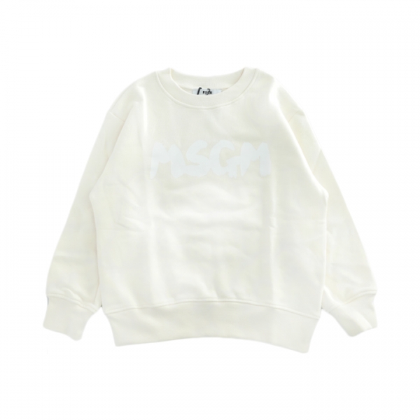 ◆키즈◆25FW 키즈 화이트 로고 프린트 맨투맨 아이보리 F5MSJUSW016 013