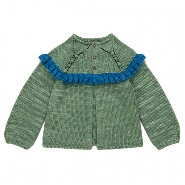 ◆키즈◆25SS 키즈 러플 가디건 그린 K1034S25 342