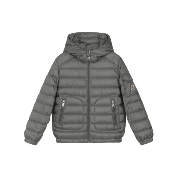 ◆키즈◆키즈 라우로스 LAUROS 로고 패치 암 포켓 패딩자켓 그레이 1A000 36 597YF 905