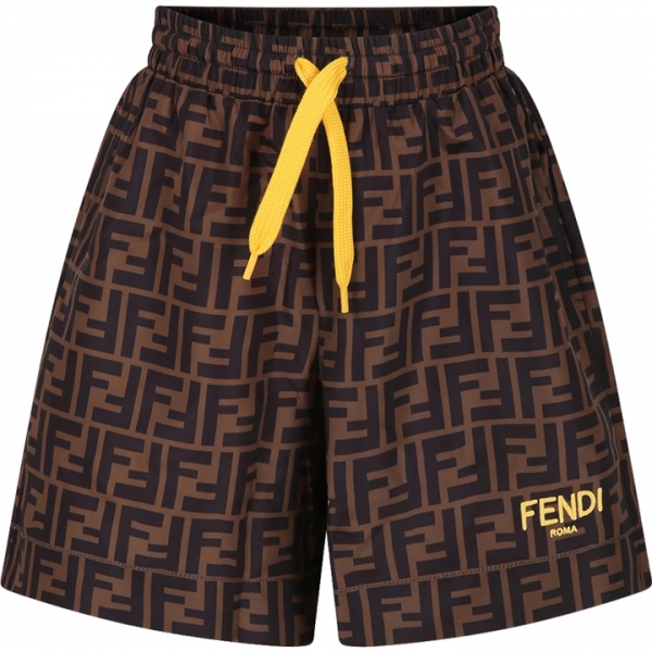 ◆키즈◆24SS 키즈 FF 로고 패턴 스윔팬츠 브라운 JMM023 AQTX F15B6