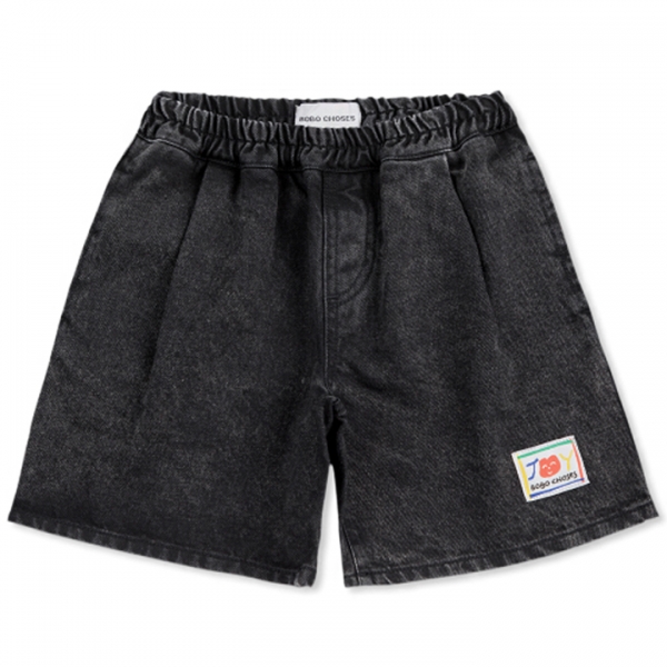 ◆키즈◆25SS 키즈 로고 패치 데님 버뮤다 숏팬츠 블랙 B125AC058 061