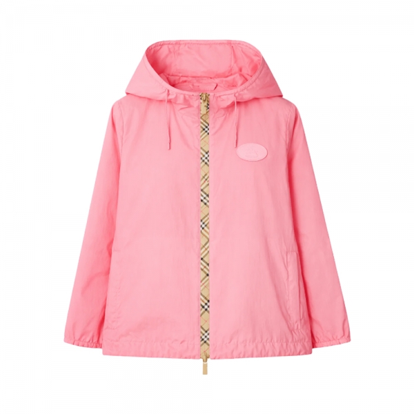 여성 로고 패치 바람막이 자켓 플라밍고 핑크 8117892