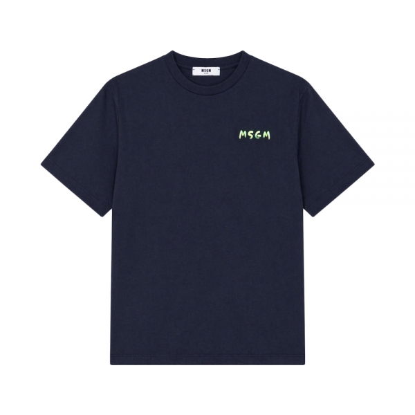 여성 스몰 로고 페인팅 반팔 티셔츠 다크블루 S6MSJUTH003 MS07