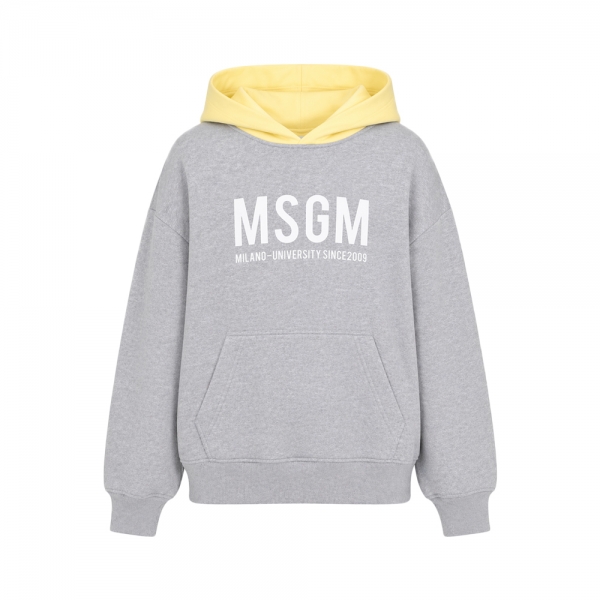 키즈 로고 프린팅 투톤 후드티 그레이/레몬에이드 S6MSJBHS050 27103