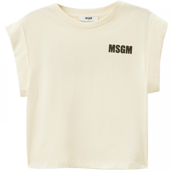 ◆키즈◆25SS 키즈 탑 로고 티셔츠 아이보리 S5MSJGTH083 013