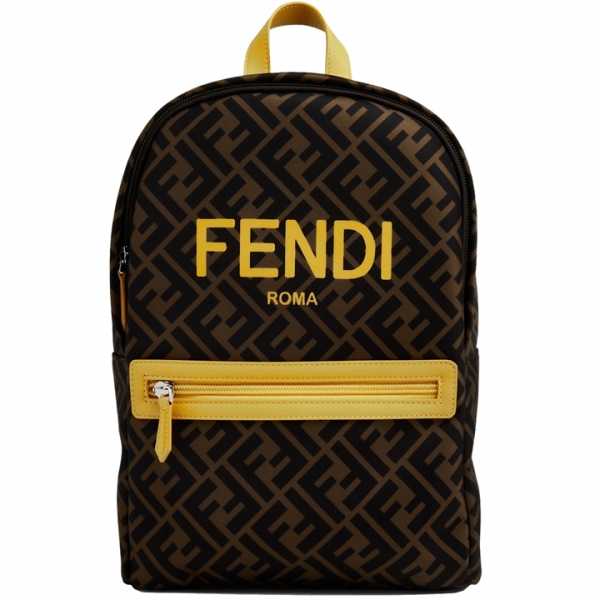 ◆키즈◆24SS 키즈 FF 자카드 백팩 브라운 8BZ040 AKPV F1I7L