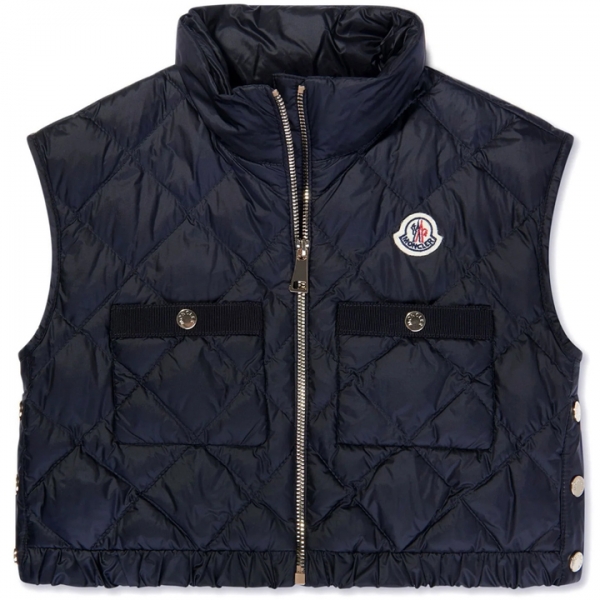 ◆키즈◆24SS 키즈 가로나 GARONNA 로고 패치 패딩조끼 네이비 1A000 43 595FE 778