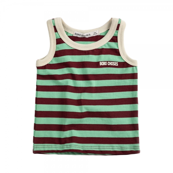 키즈 스트라이프 탱크탑 티셔츠 그린 B126AC027 311