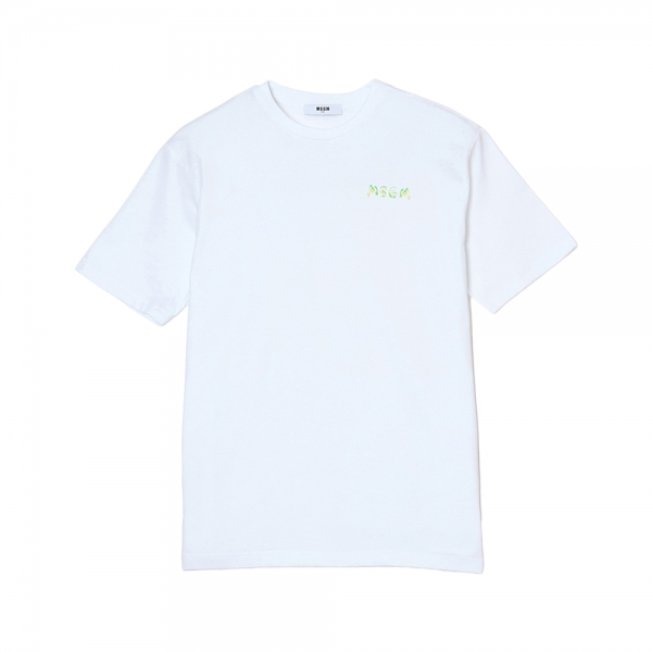 키즈 스몰 로고 페인팅 반팔 티셔츠 화이트 S6MSJUTH003 001