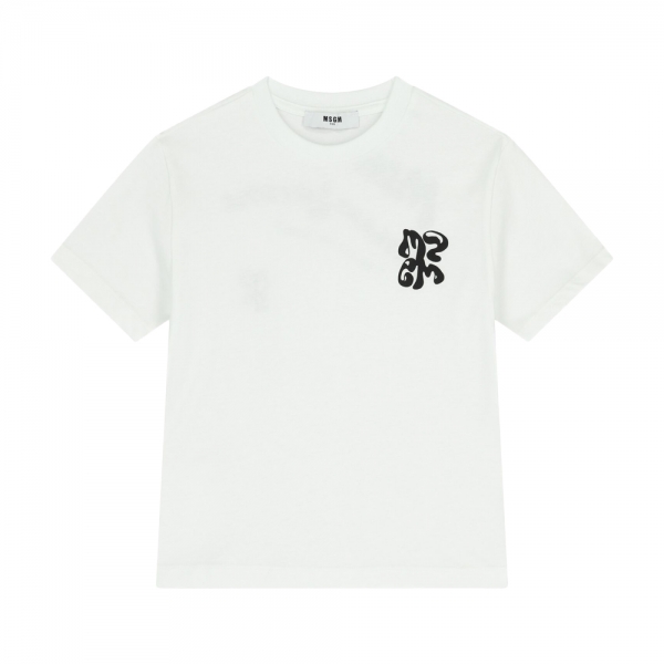 여성 그래픽 로고 반팔 티셔츠 화이트 S6MSJBTH257 001