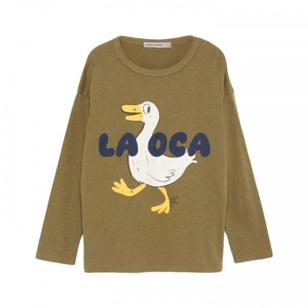 ◆키즈◆25FW 키즈 라오카 프린트 롱슬리브 티셔츠 올리브그린 B225AC017 370
