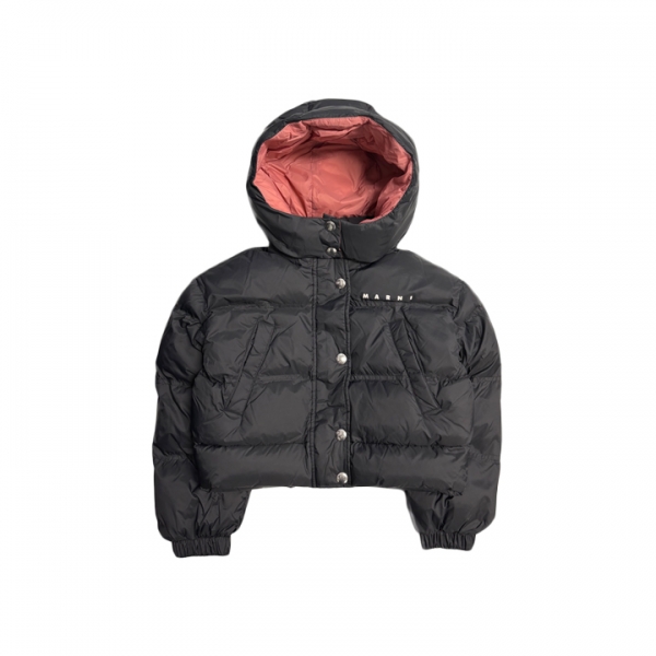 ◆키즈◆키즈 로고 후드 크롭 패딩자켓 블랙 M01538 M00LY 0M900
