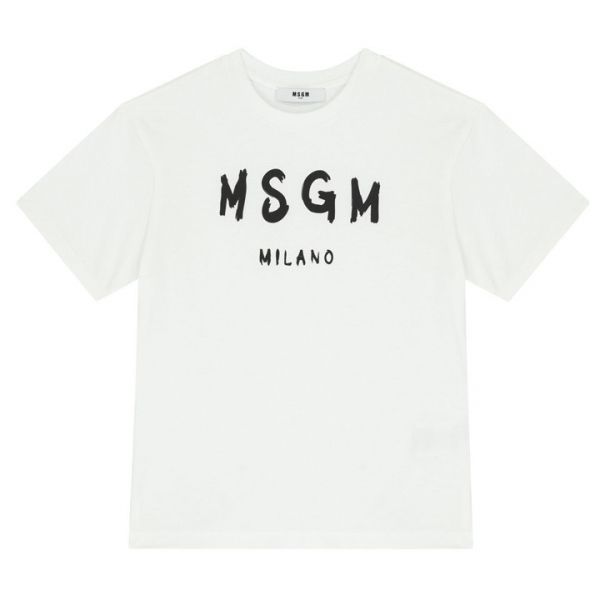 ◆키즈◆25SS 키즈 로고 프린트 티셔츠 화이트 S5MSJUTH063 001