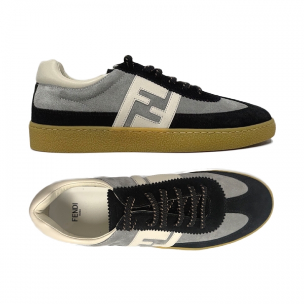 ◆키즈◆키즈 FF 로고 패치 스포츠 스니커즈 블랙/그레이 JMR524 AUEG F1T0F